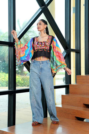 Multi Embroidered Cotton Top