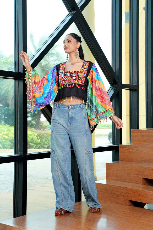 Multi Embroidered Cotton Top