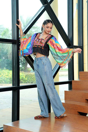 Multi Embroidered Cotton Top