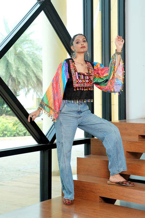 Multi Embroidered Cotton Top