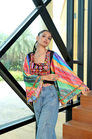 Multi Embroidered Cotton Top