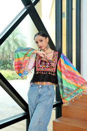 Multi Embroidered Cotton Top