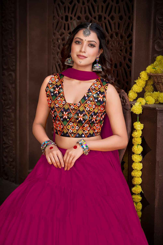 Mustard Solid Crepe Lehenga