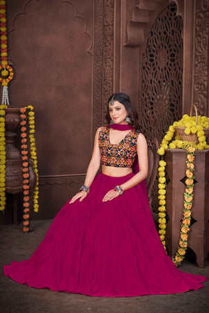Mustard Solid Crepe Lehenga