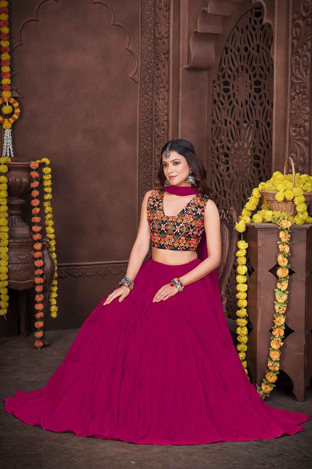 Mustard Solid Crepe Lehenga