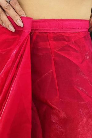 Red Solid Silk Saree