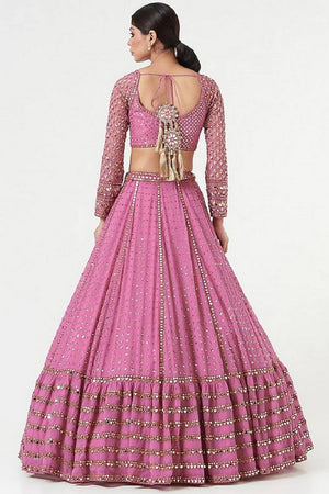 Pink Gotta Patti Georgette Lehenga