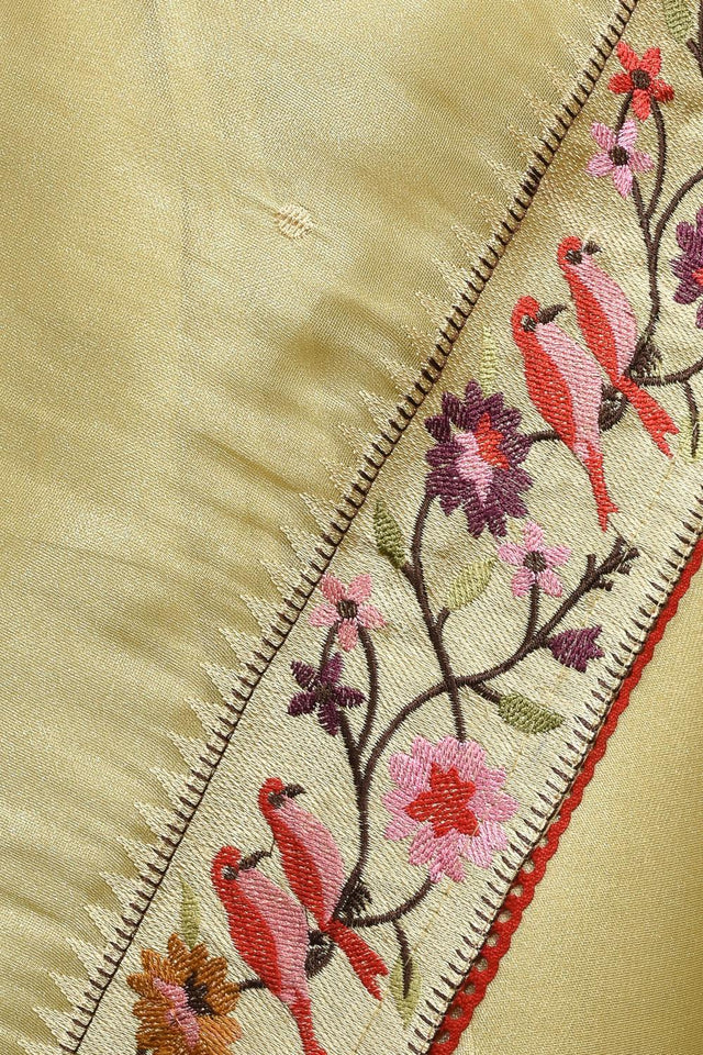 Cream Woven Tissue Saree (RBICCU6C3830)