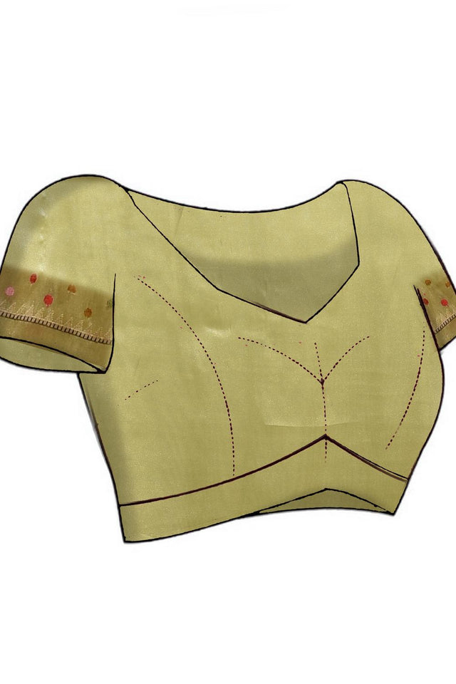 Cream Woven Tissue Saree (RBICCU6C3830)
