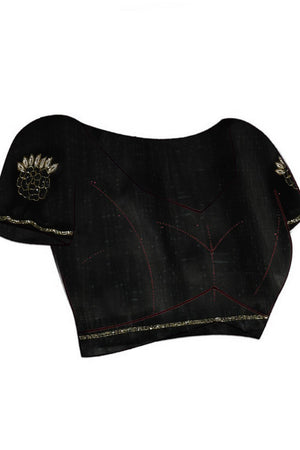 Black Sequin Tissue Saree (RBILLM6C3796)