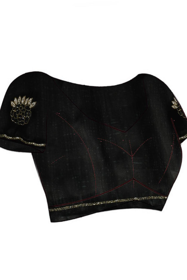 Black Sequin Tissue Saree (RBILLM6C3796)