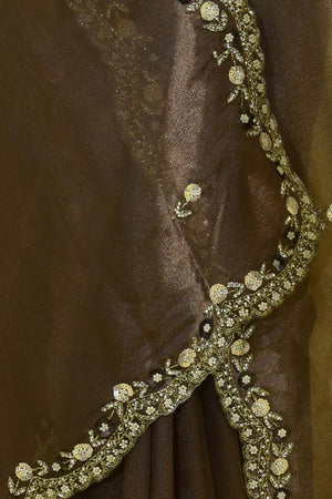 Grey Sequin with Embroidered Tissue Saree (RDIEEZ6B3729)