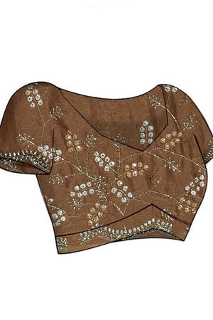 Brown Sequin Tissue Saree (RDINNW6C3798)