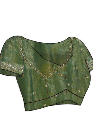 Blue Embroidered Satin Saree (RDTBBT6B3724)