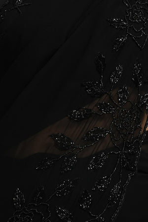 Black Beads & Stone Embossed Satin Saree (RDTLLZ6C3789)