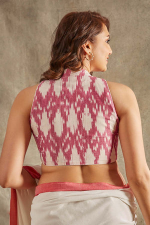 Pink Cotton Printed Sleeveless Blouse