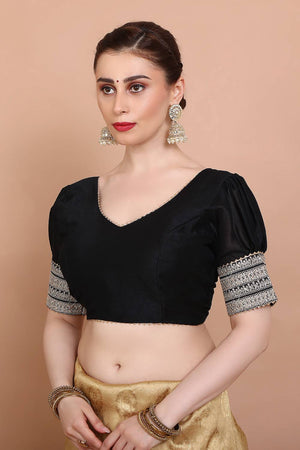 Cream Embroidered Silk Blouse