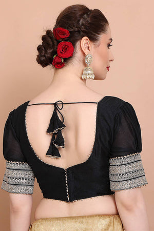 Cream Embroidered Silk Blouse