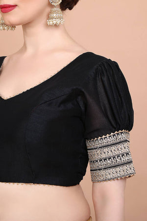 Cream Embroidered Silk Blouse