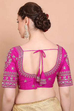 Pink Embroidered Silk Blouse