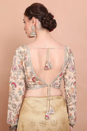Cream Embroidered Georgette Blouse