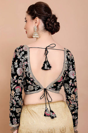 Black Embroidered Georgette Blouse