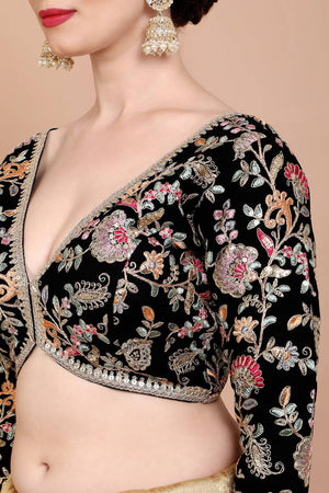 Black Embroidered Georgette Blouse