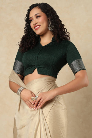 Green Foil Print Lycra Blouse