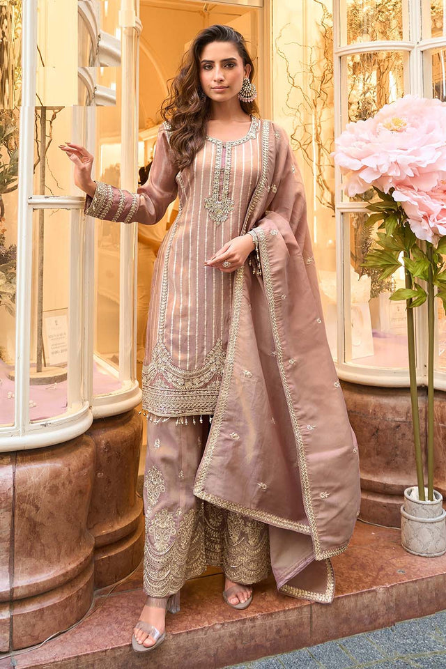 Mauve Santoon Viscose Sharara Suits