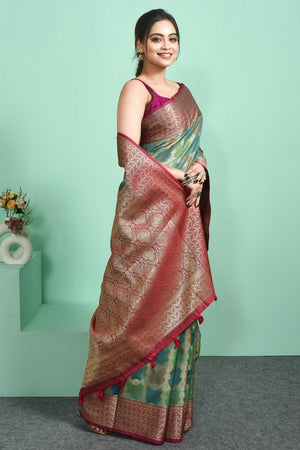 Multi-Color Woven Silk Blend Saree (ROMIIJ6C3807)