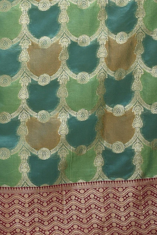 Multi-Color Woven Silk Blend Saree (ROMIIJ6C3807)