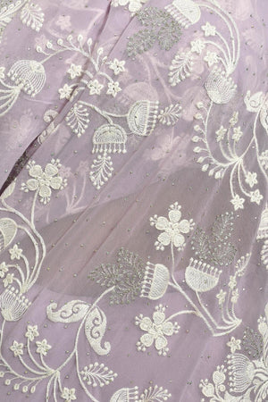 Violet Thread Work Georgette Saree (RRGQQO6C3844)