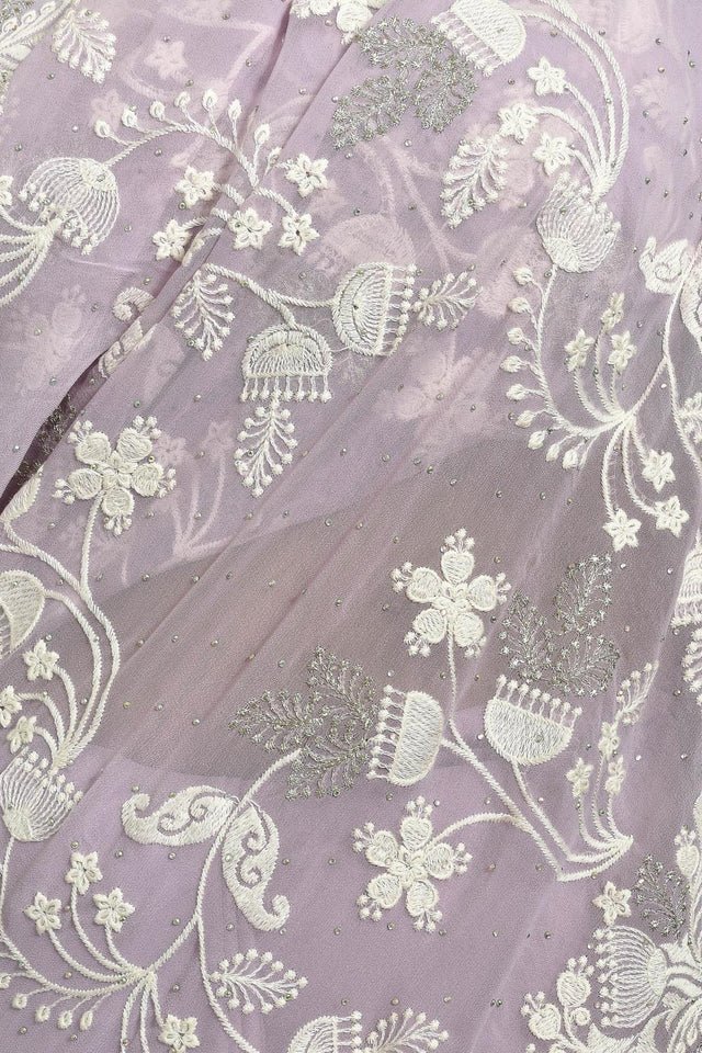 Violet Thread Work Georgette Saree (RRGQQO6C3844)