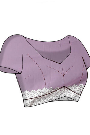 Violet Thread Work Georgette Saree (RSGQQJ6C3843)