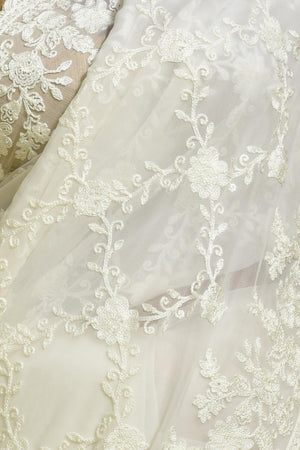 White Floral Embroidered Georgette Saree (RSGWWM6C3780)