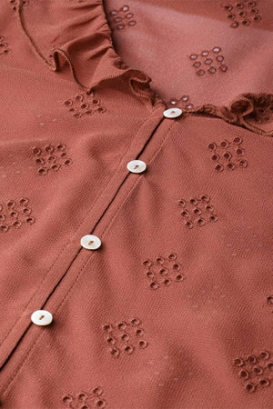 Rust Solid Satin Tops & Tunics