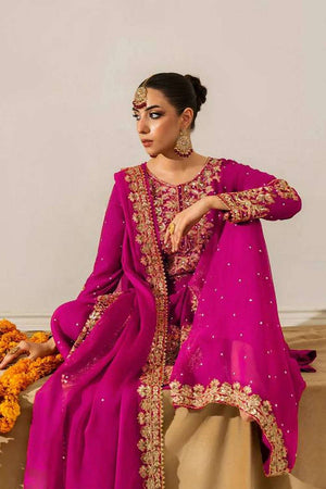 Pink Sequin Georgette Palazzo Suit Set