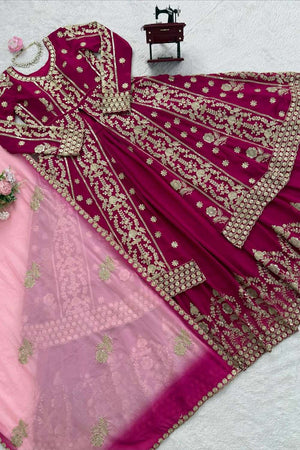 Maroon Sequin Georgette Lehenga