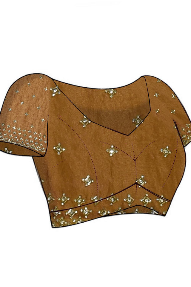 Brown Embroidered Tissue Saree (RWINNX6B3723)