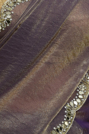 Violet Mirror Sequin Tissue Saree (RWIQQO6C3775)
