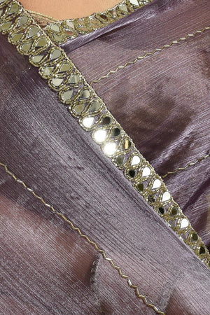 Violet Mirror Sequin Satin Saree (RWTQQO6B3717)