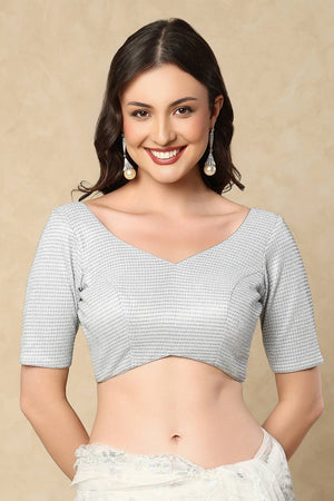 Silver Woven Shimmer Blouse