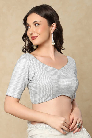 Silver Woven Shimmer Blouse