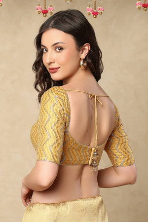 Gold Embroidered Georgette Blouse