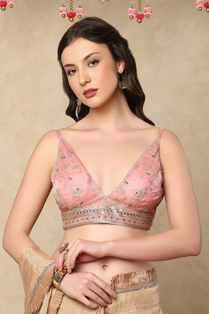 Pink Sequin Silk Blouse