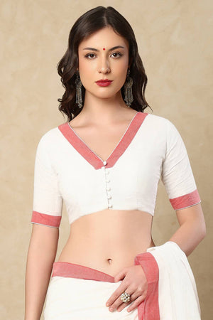 White Solid Cotton Blouse