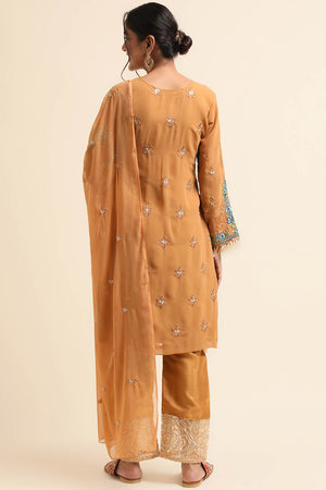 Mustard Faux Georgette Pakistani Suit