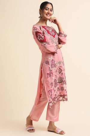 Pink Faux Georgette Pakistani Suit