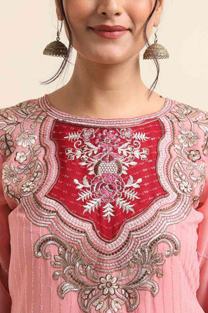 Pink Faux Georgette Pakistani Suit