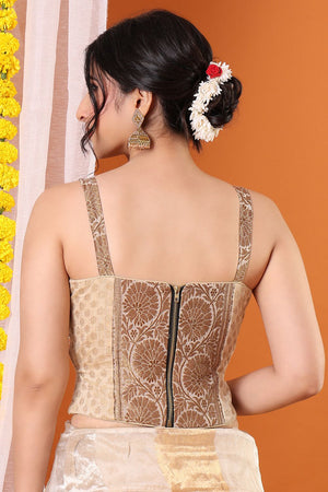 Gold Woven Brocade Blouse (SNRI-035-GOLD)